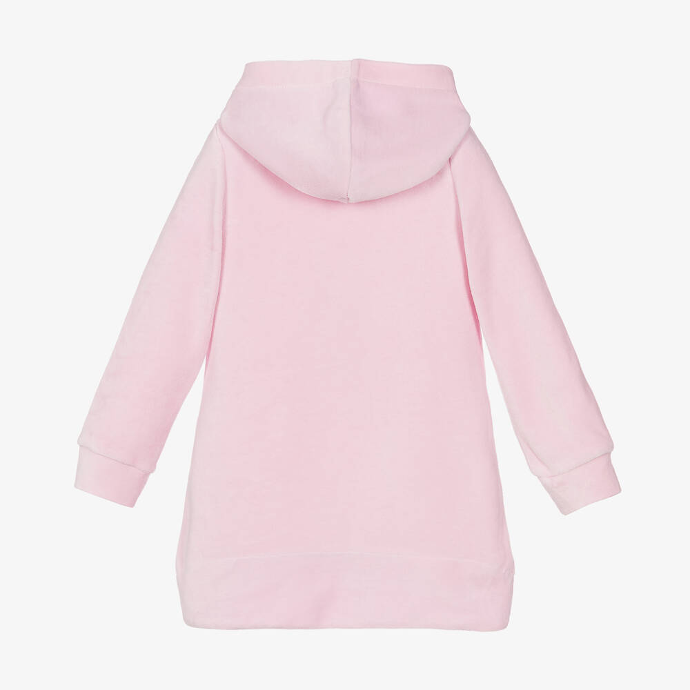 Lapin House-Girls Pink Velour Hooded Teddy Dress | Childrensalon Outlet