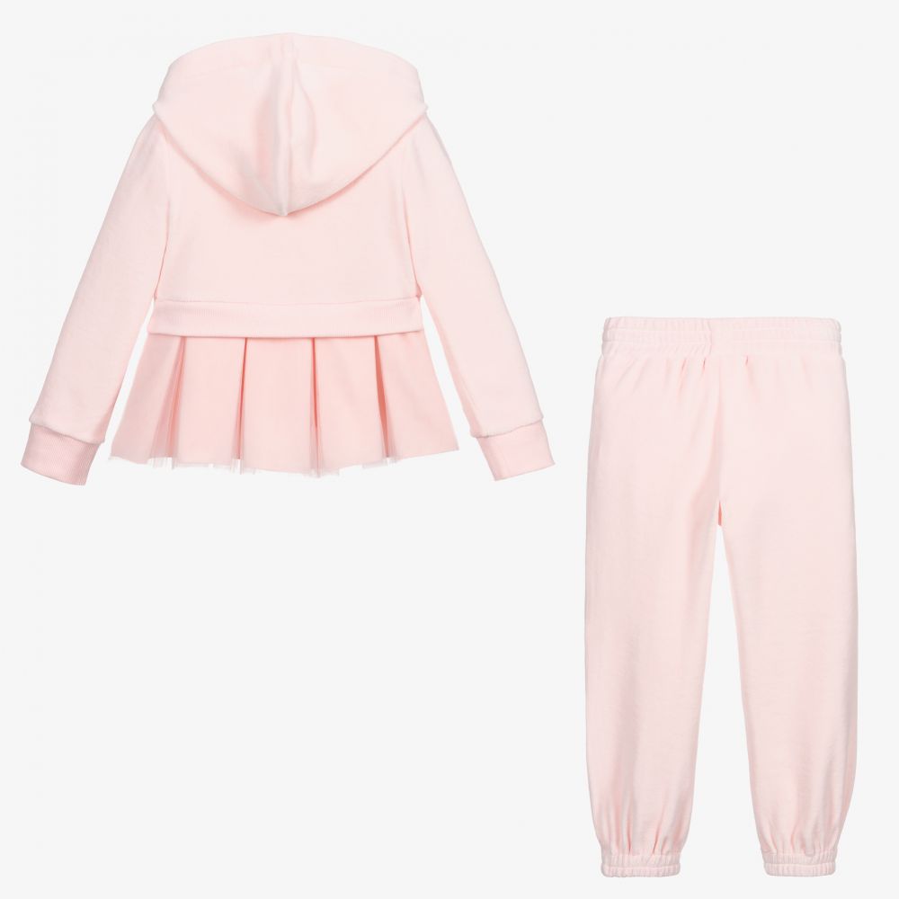 Lapin House-Girls Pink Velour Tracksuit | Childrensalon Outlet