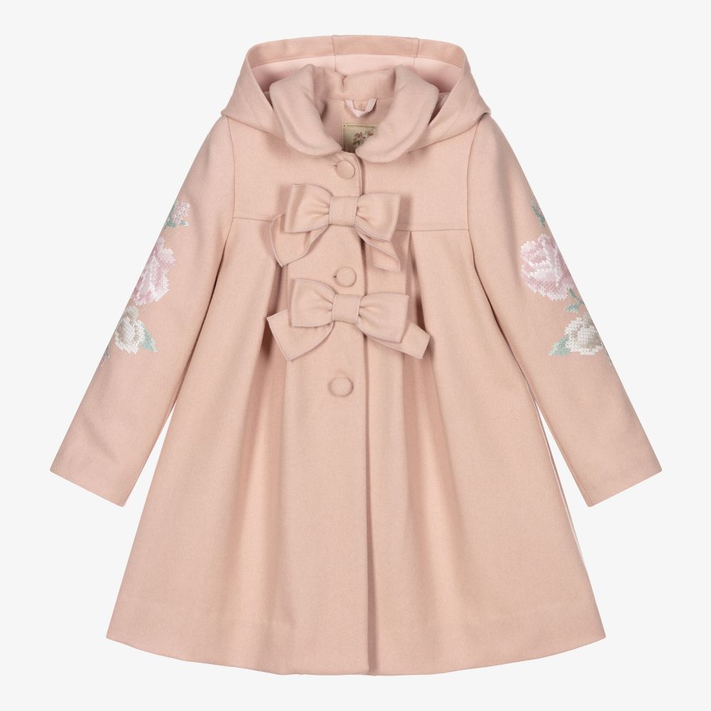 Lapin House - Розовое шерстяное пальто для девочек | Childrensalon