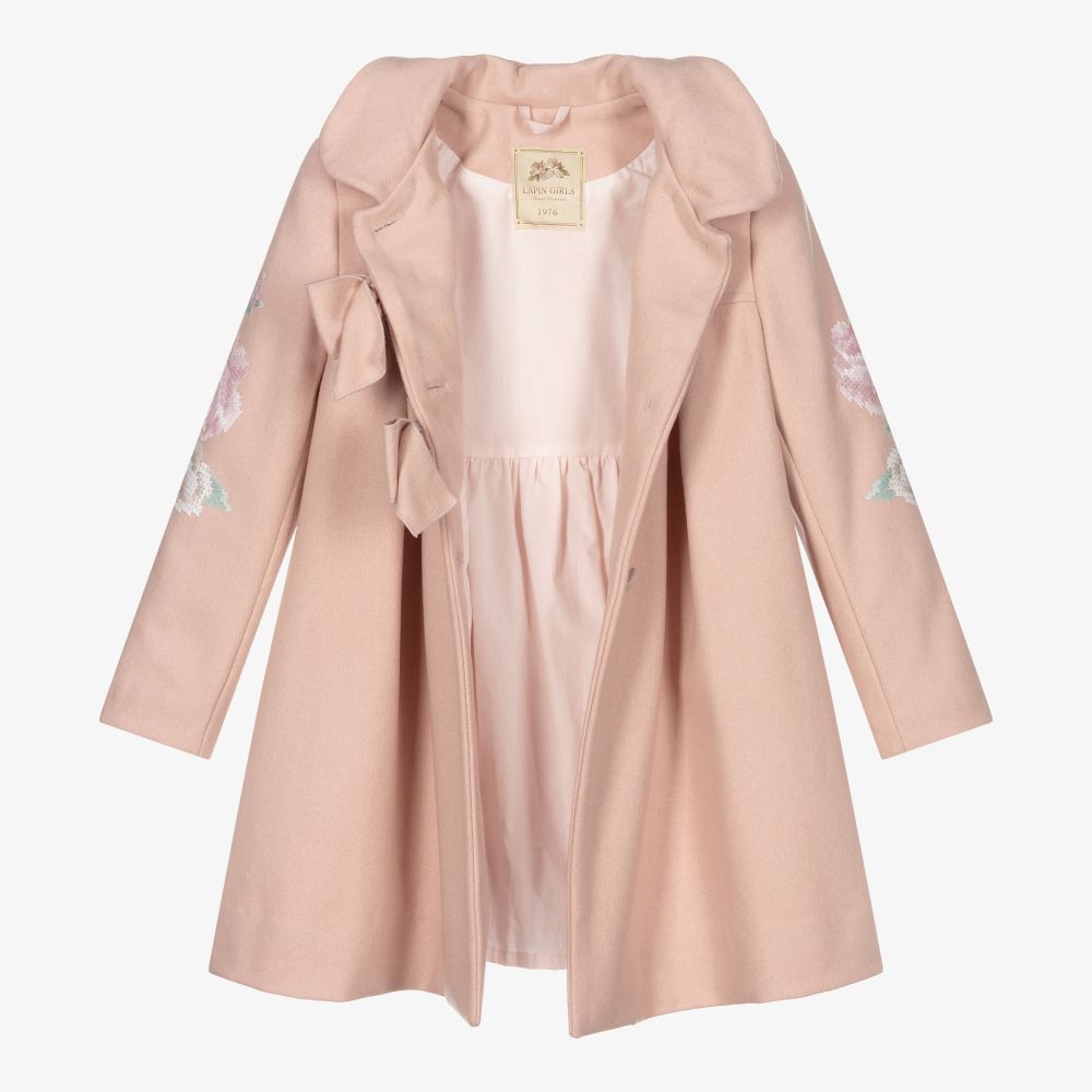 Lapin House-Розовое шерстяное пальто для девочек | Childrensalon Outlet