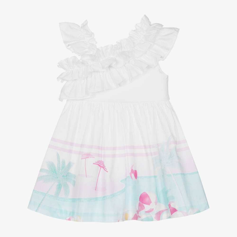 Lapin House-Girls Poplin Dress with Ruffled Elegance | Childrensalon Outlet
