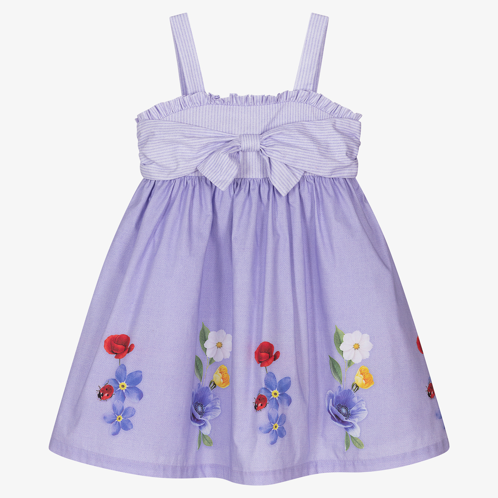 Lapin House - Robe violette en coton Fille | Childrensalon