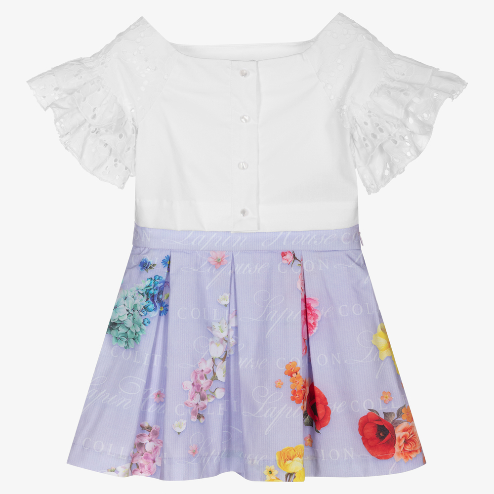 Lapin House-Girls Purple Cotton Skirt Set | Childrensalon Outlet