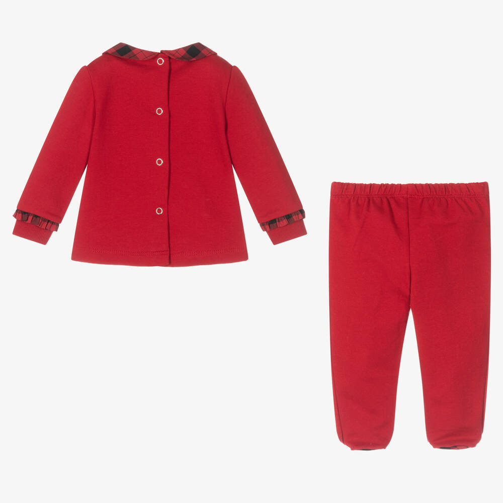 Lapin House-Girls Red 2 Piece Babygrow | Childrensalon Outlet