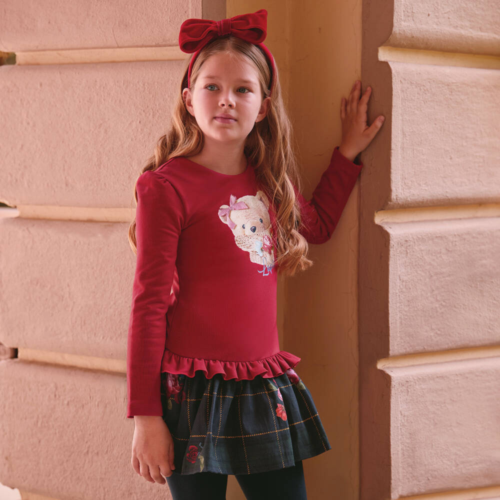 Lapin House-Girls Red Bear Cotton Dress | Childrensalon Outlet