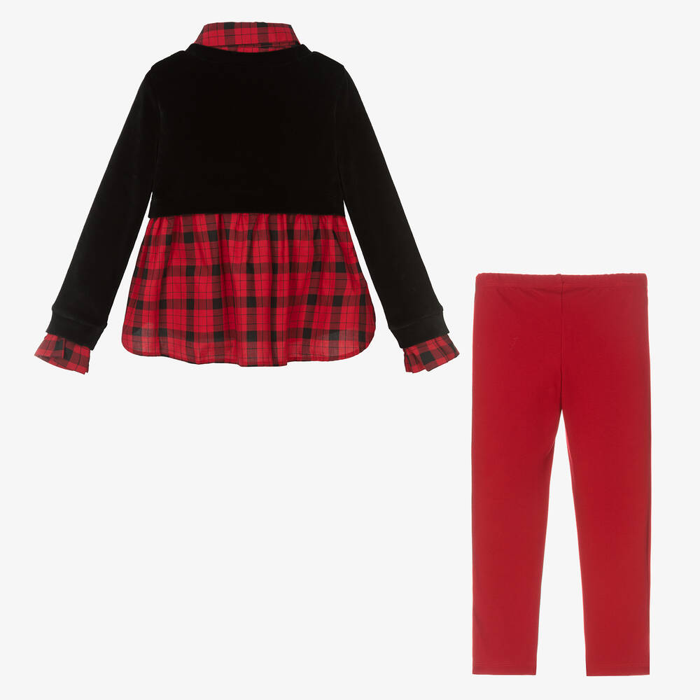 Girls red and black leggings new arrivals