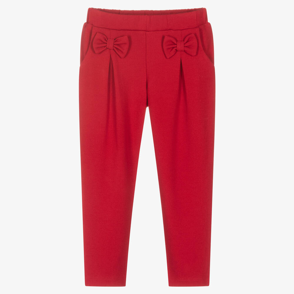 Lapin House - Girls Red Bow Trousers | Childrensalon