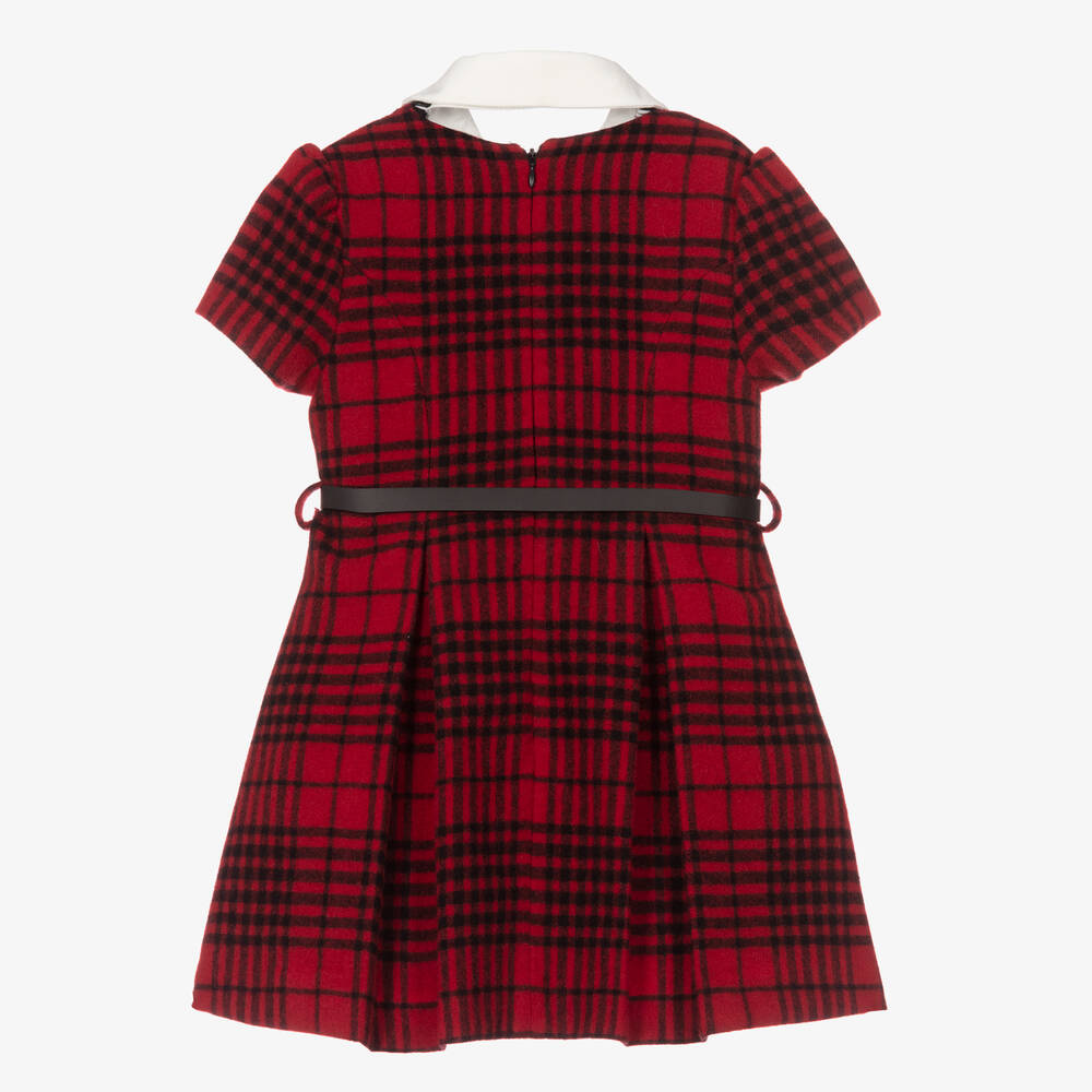 Lapin House-فستان صوف كاروهات لون أحمر وأسود | Childrensalon Outlet