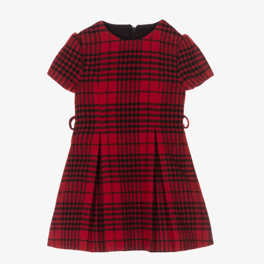 Lapin House-فستان صوف كاروهات لون أحمر وأسود | Childrensalon Outlet