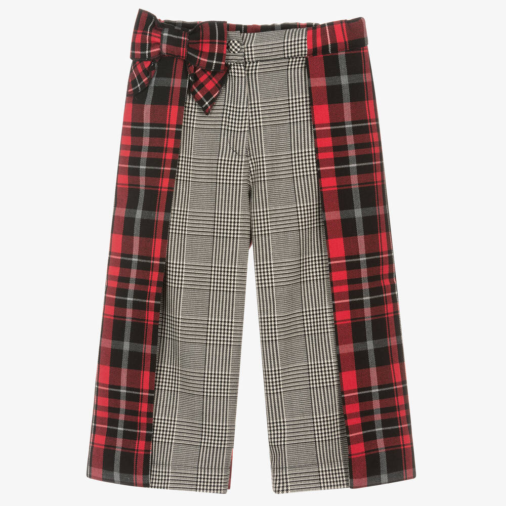 Lapin House - Girls Red Checked Trousers | Childrensalon
