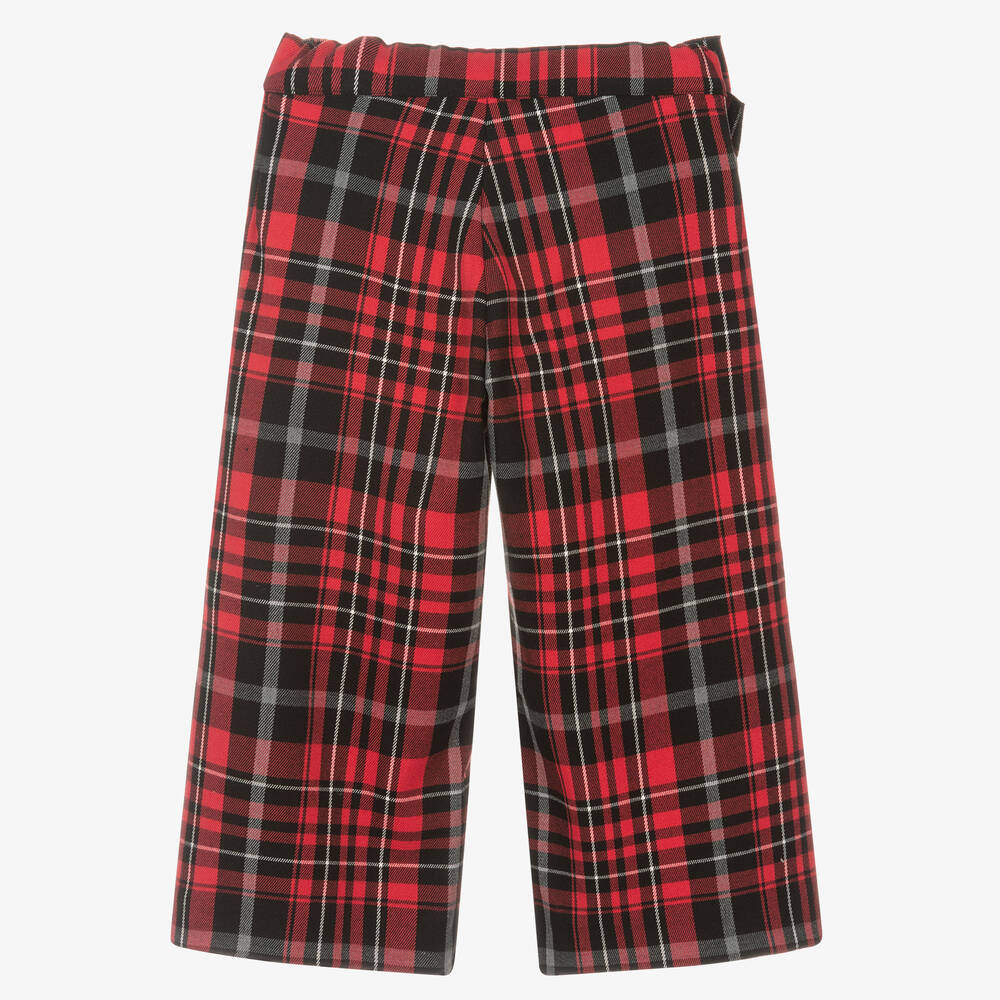 Checked trousers red sales