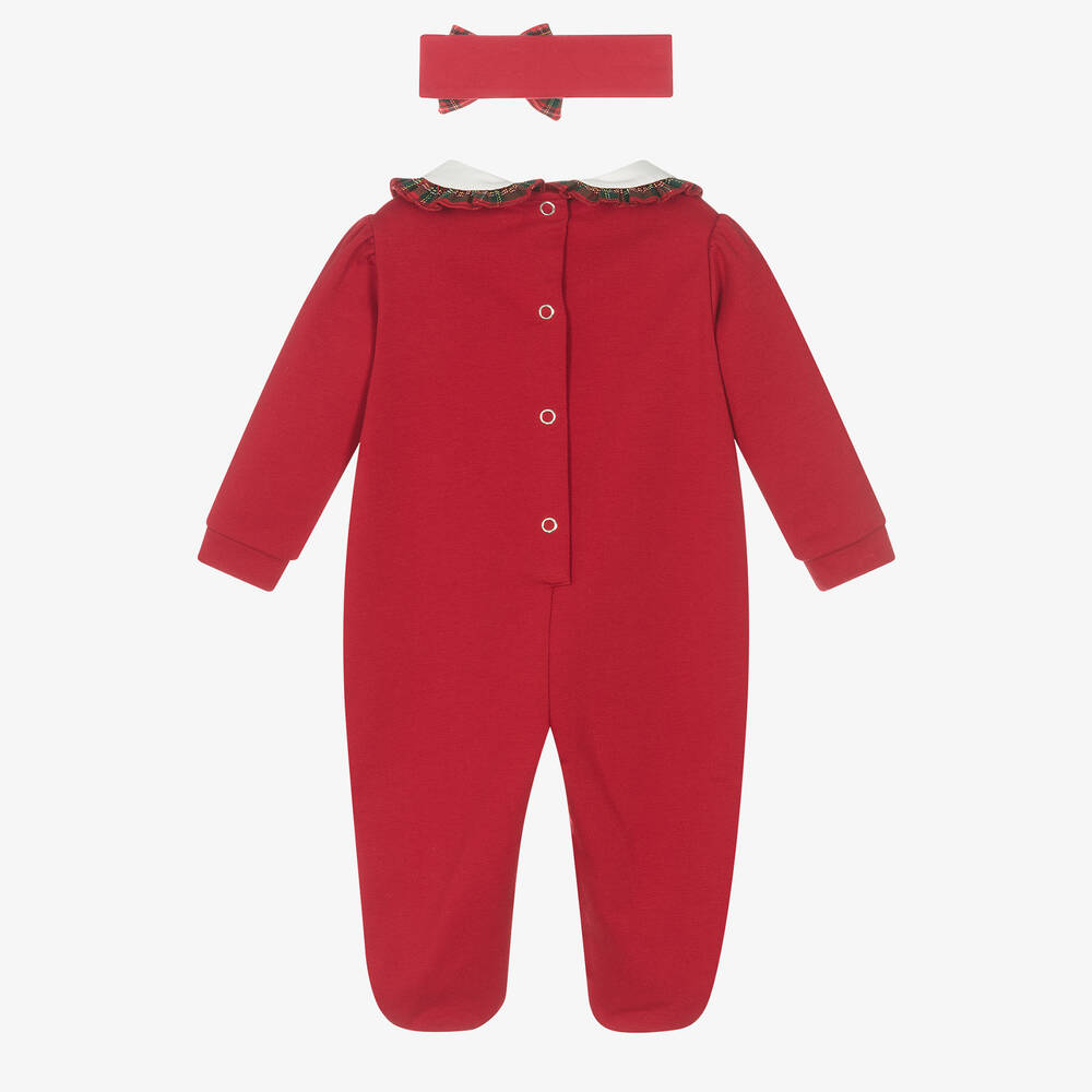 Lapin House-طقم أفرول بيبي غرو وطوق للرأس قطن لون أحمر | Childrensalon Outlet