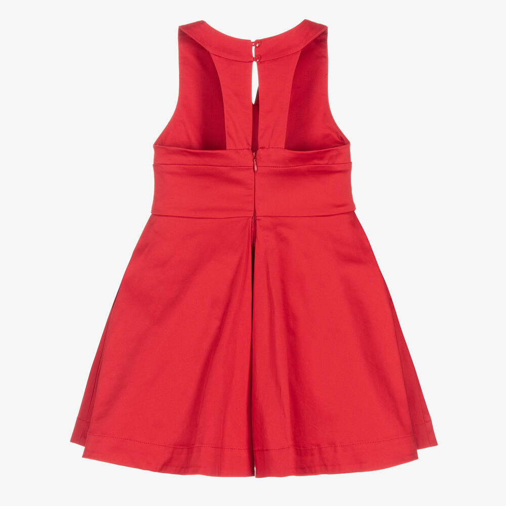 Girls red cotton dress sale