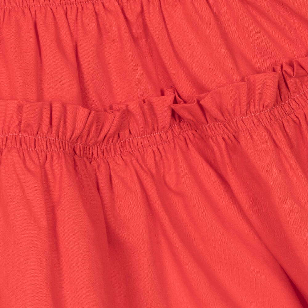 Lapin House-Girls Red Cotton Frill Dress | Childrensalon Outlet