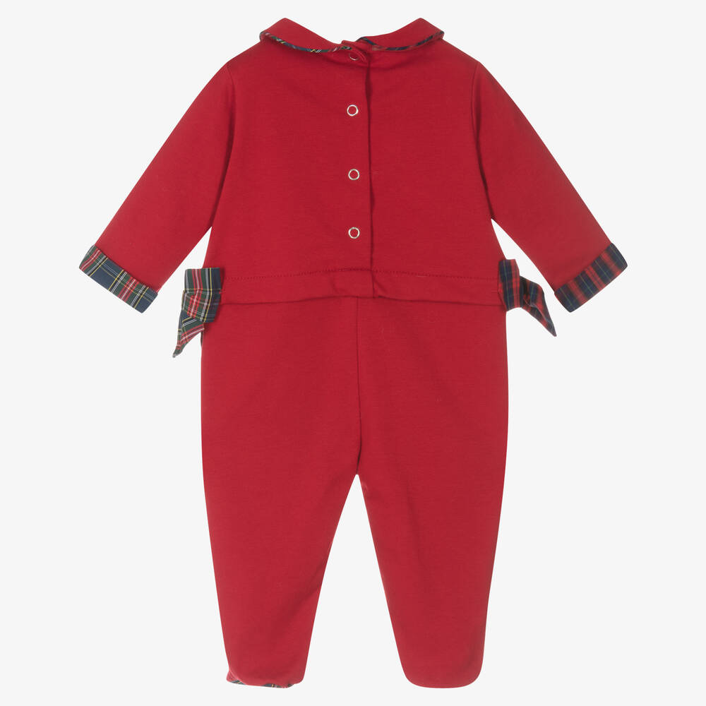 Lapin House-Girls Red Cotton Rabbit Babygrow | Childrensalon Outlet