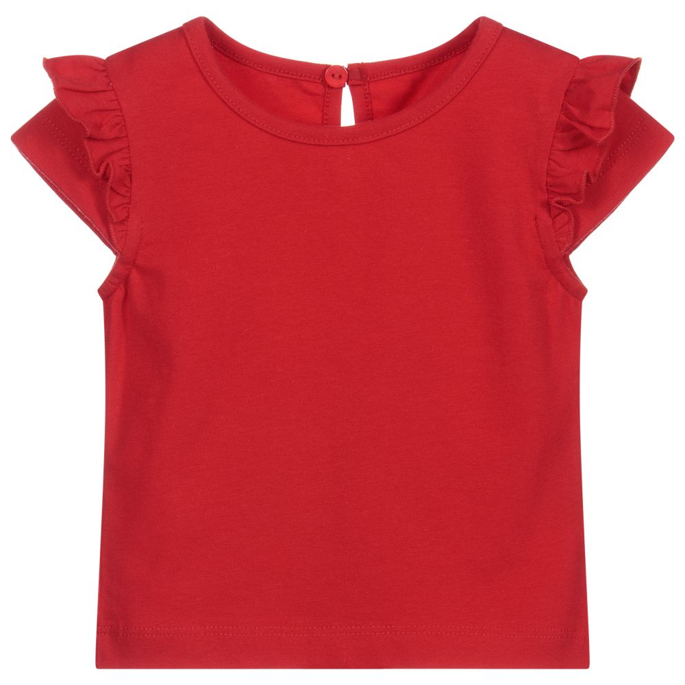 Lapin House - Girls Red Cotton T-Shirt | Childrensalon