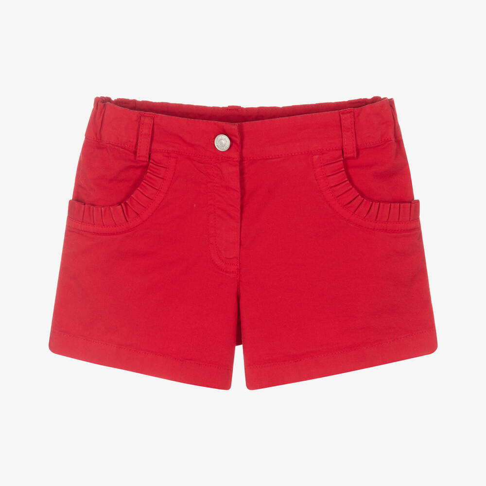 Lapin House - Girls Red Cotton Twill Shorts | Childrensalon