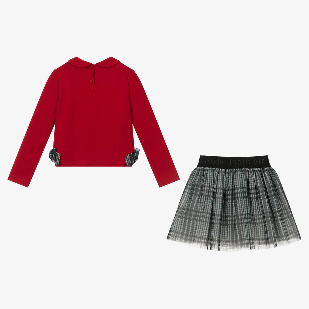 Lapin House Girls Red Grey Skirt Set Childrensalon Outlet lapin-house-girls-red-grey-skirt-set-childrensalon-outlet