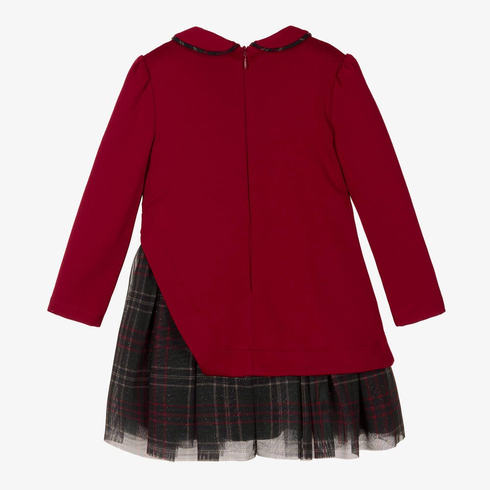 Lapin House-فستان ميلانو جيرسي وتول لون أحمر | Childrensalon Outlet