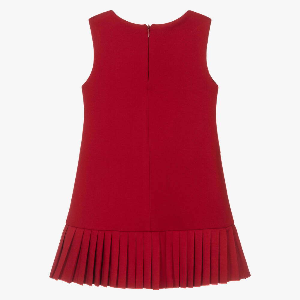 Lapin House-Girls Red Sleeveless Pleated Hem Dress | Childrensalon Outlet