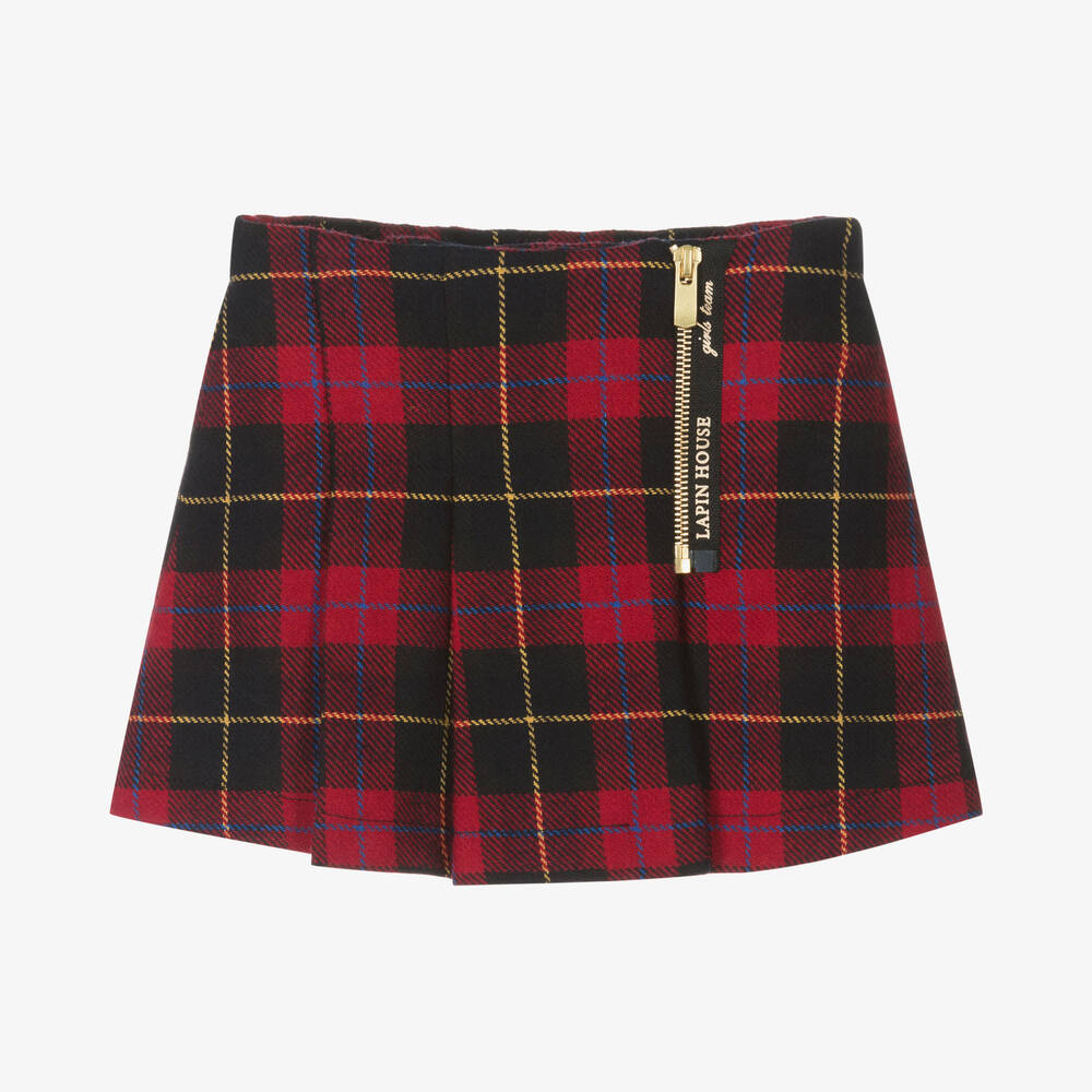 Lapin House - Girls Red Tartan Mini Skirt | Childrensalon