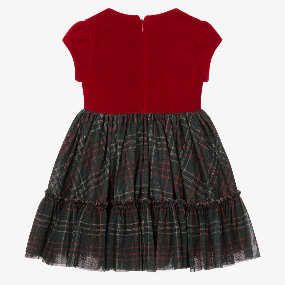 Lapin House-Girls Red Velvet & Tulle Dress | Childrensalon Outlet