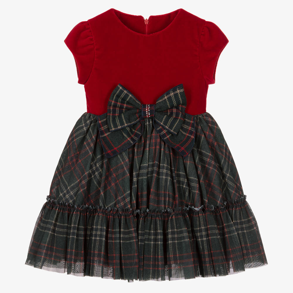 Lapin House - Rotes Samtkleid mit Tüll (M) | Childrensalon