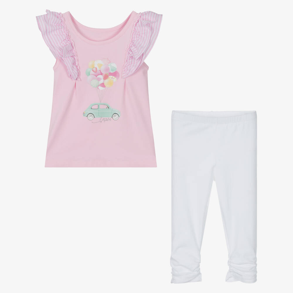 Lapin House-Girls Rosy Jersey Leggings Ensemble | Childrensalon Outlet