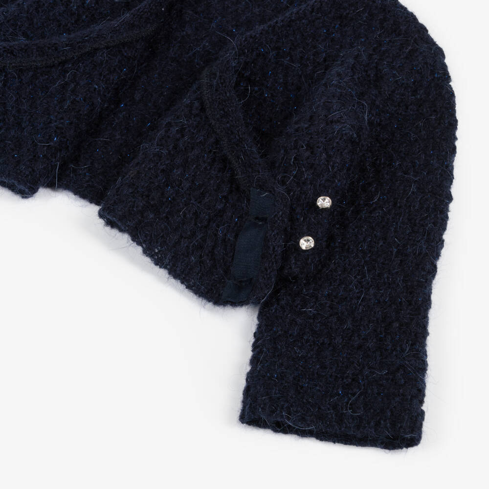 Lapin House-طقم فستان بكسرات ساتان لون أزرق | Childrensalon Outlet