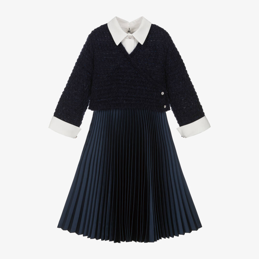 Lapin House-Girls Satin Dress and Cardigan Set | Childrensalon Outlet