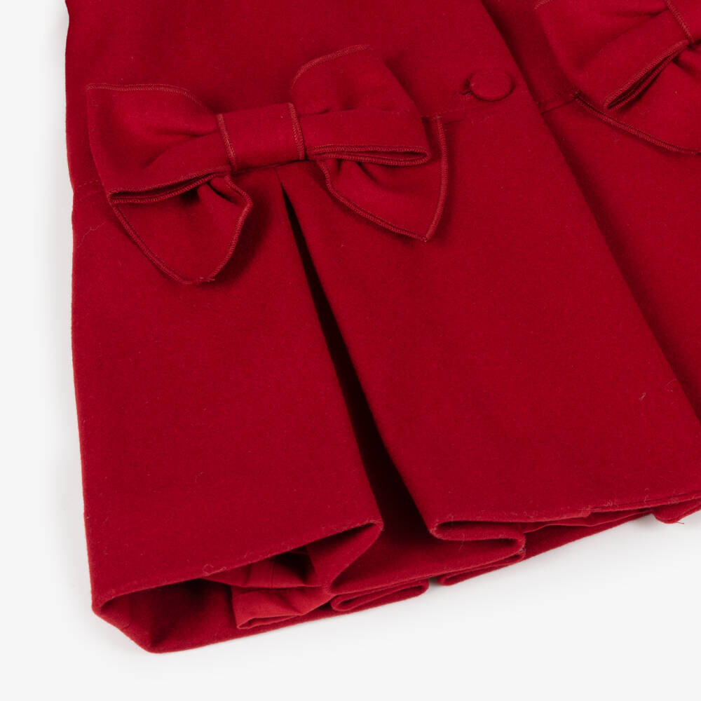 Lapin House-Girls Scarlet Wool Bow Coat | Childrensalon Outlet