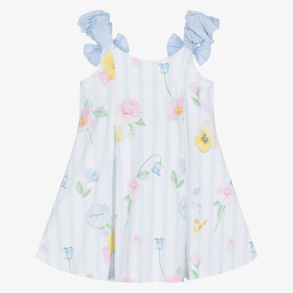 Lapin House-Girls Seaside Striped Cotton Frock | Childrensalon Outlet