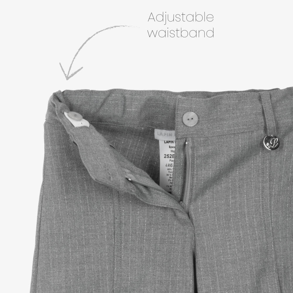 Lapin House-Girls Silver Pinstripe Trousers | Childrensalon Outlet