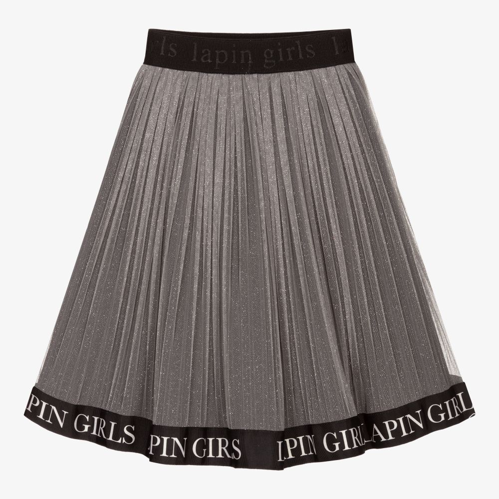 Black and silver pleated skirt online