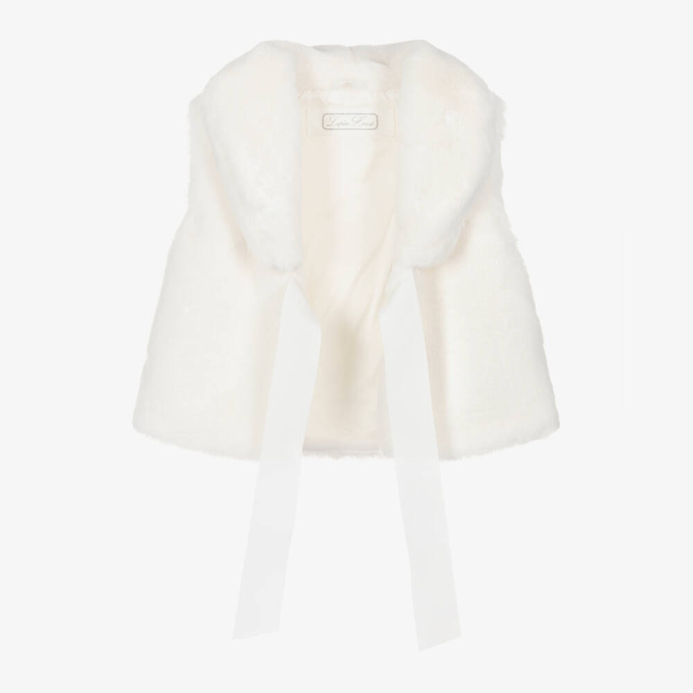 Lapin House-Girls Soft Ivory Fur Vest | Childrensalon Outlet
