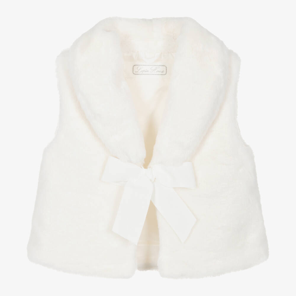 Lapin House-Girls Soft Ivory Fur Vest | Childrensalon Outlet