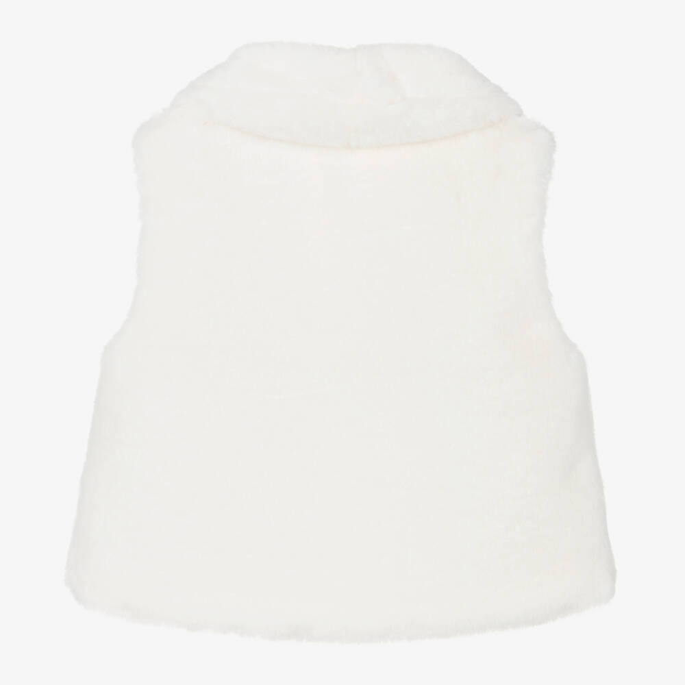 Lapin House-Girls Soft Ivory Fur Vest | Childrensalon Outlet