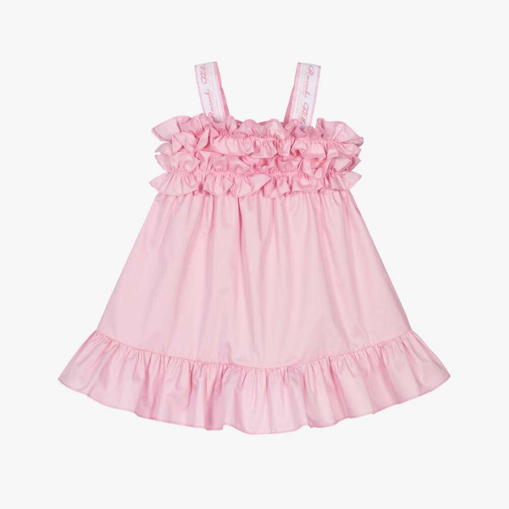 Lapin House-فستان وردي ناعم للبنات مع كشكشات | Childrensalon Outlet