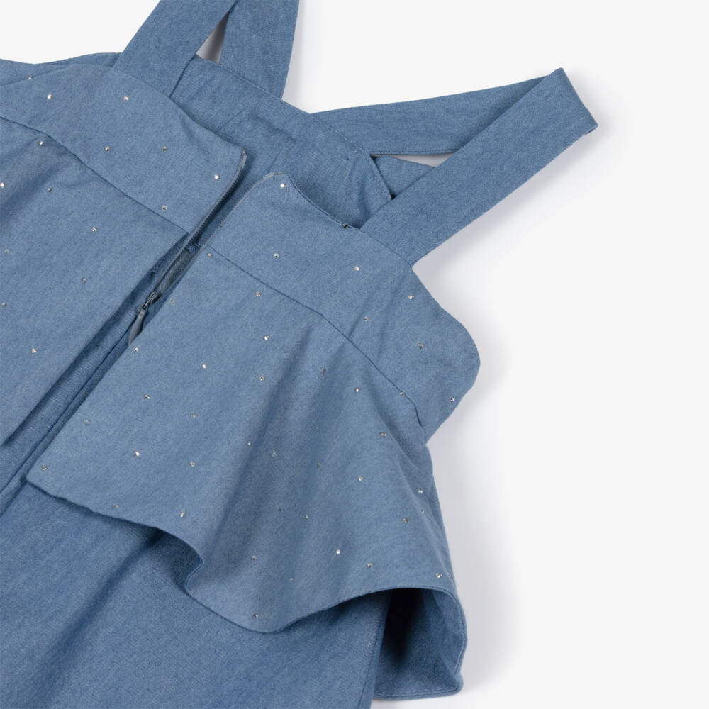 Lapin House-Блестящее синее джинсовое платье для девочек | Childrensalon Outlet