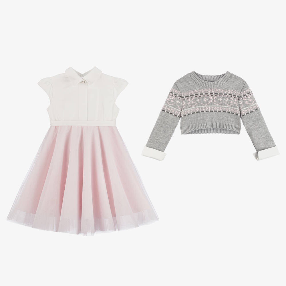 Lapin House-Girls Sparkling Pink Tulle Ensemble | Childrensalon Outlet