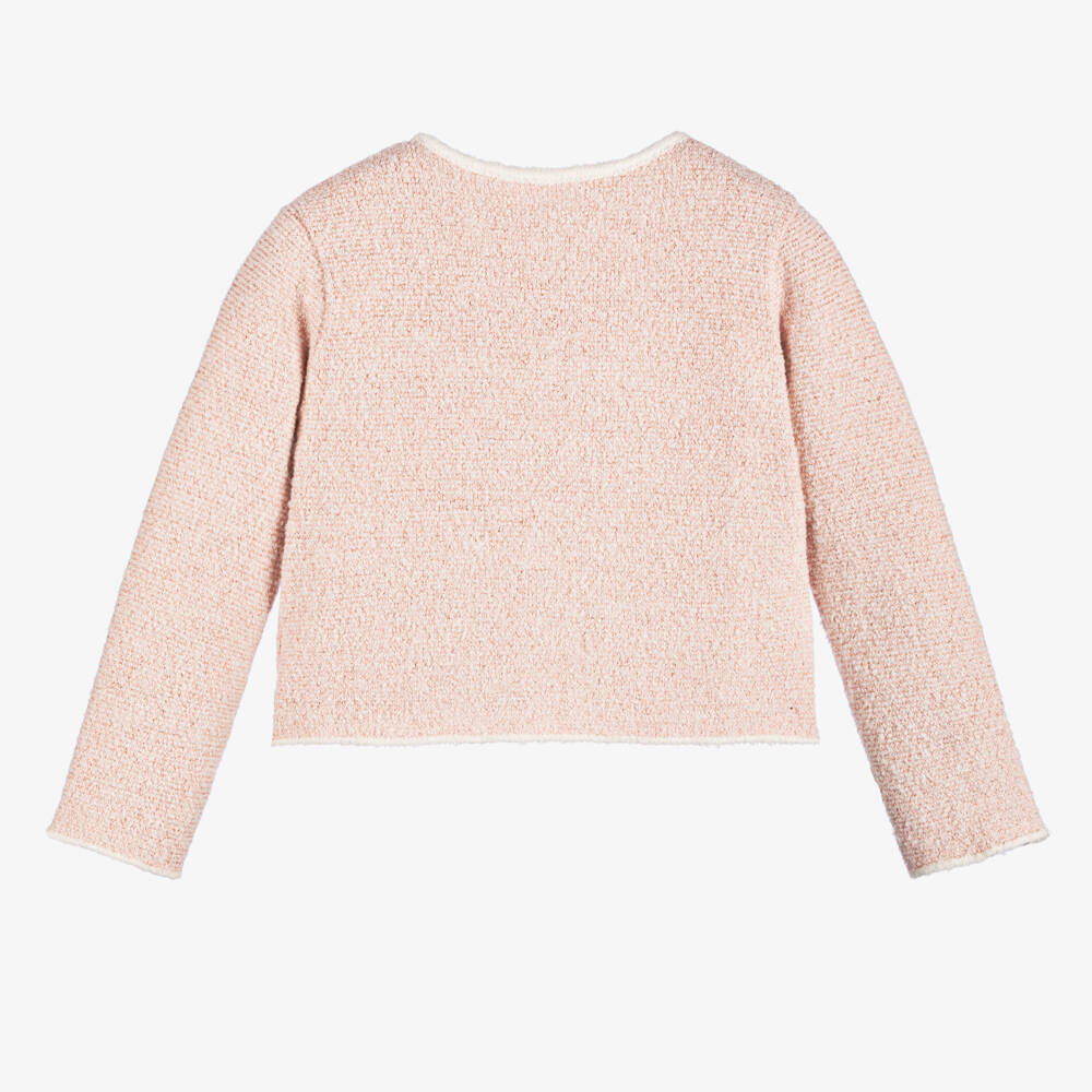 Lapin House-Girls Sparkly Pink Knit Cardigan | Childrensalon Outlet