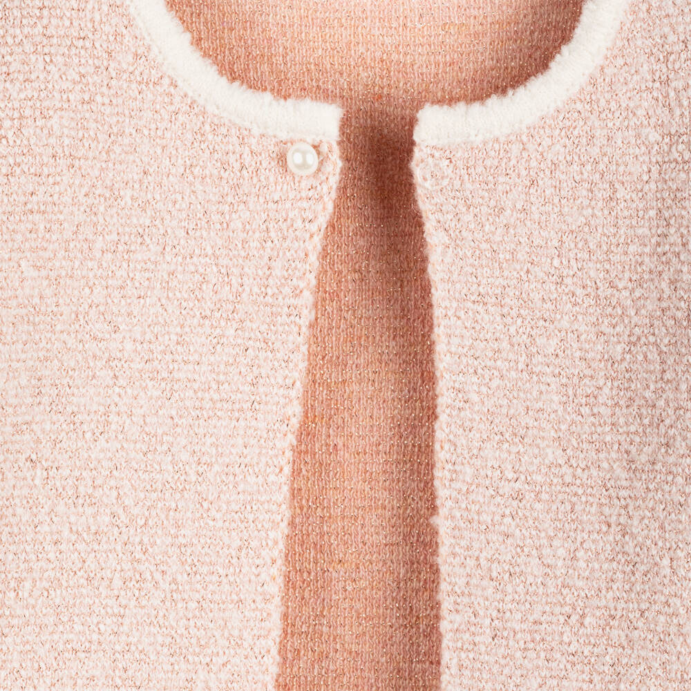 Lapin House-Girls Sparkly Pink Knit Cardigan | Childrensalon Outlet