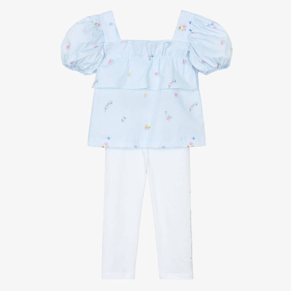 Lapin House-Girls Striped Blouse & Leggings Ensemble | Childrensalon Outlet