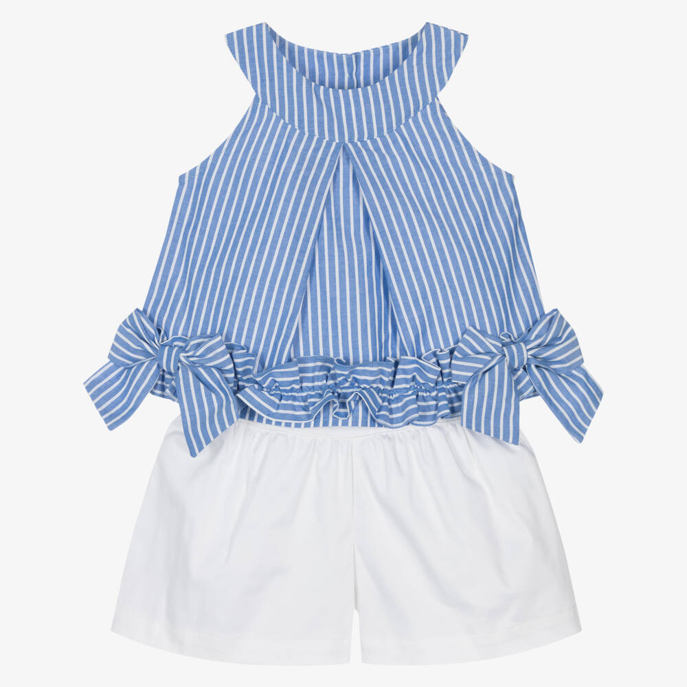 Lapin House-Girls Striped Ruffle Shorts Ensemble | Childrensalon Outlet