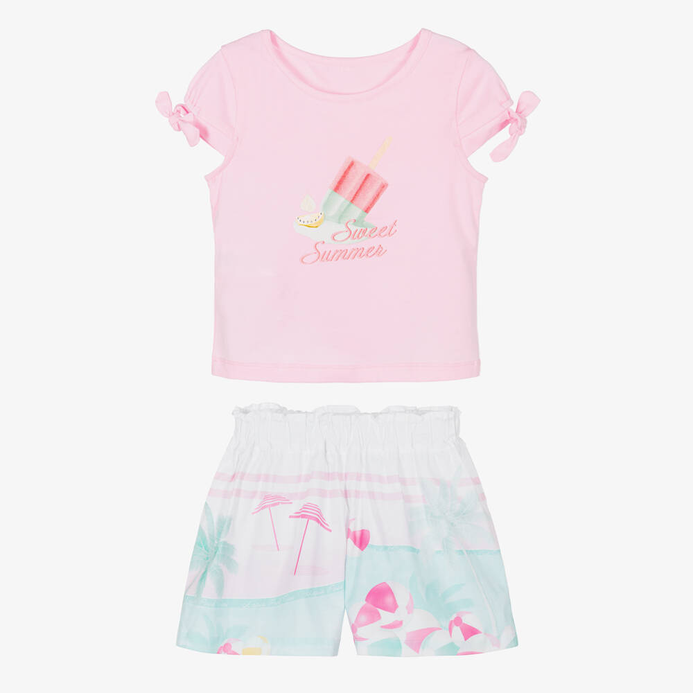 Lapin House-Girls Summer Pink Playful Outfit | Childrensalon Outlet