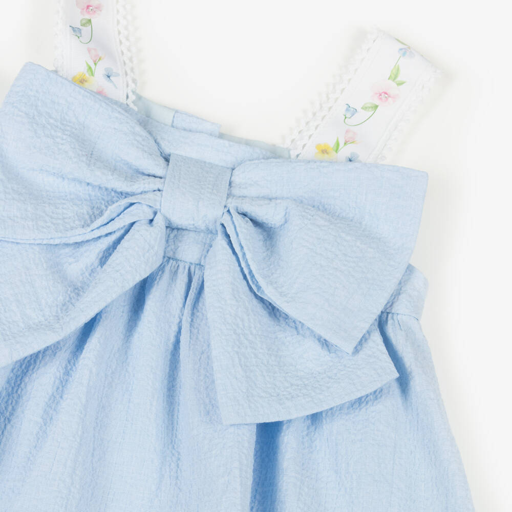 Lapin House-Girls Summery Seersucker Top with Bow | Childrensalon Outlet