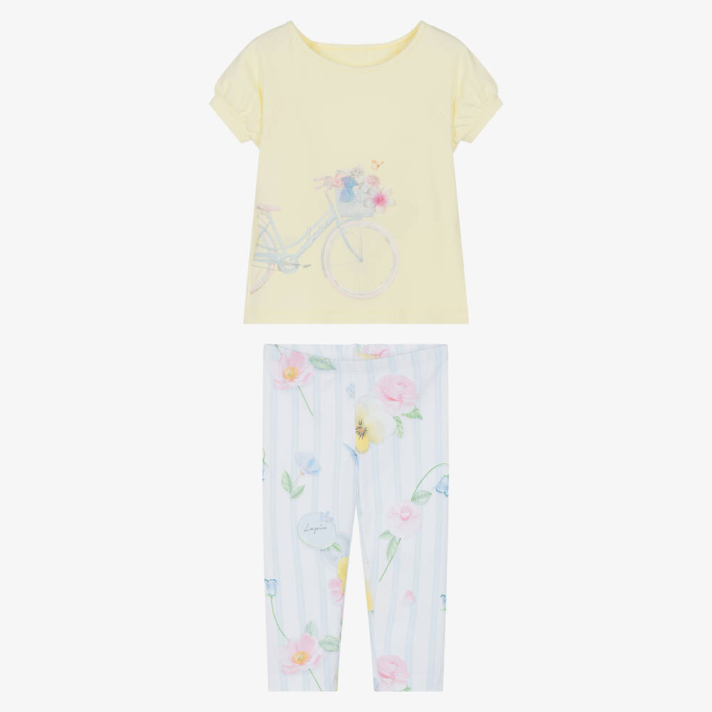 Lapin House-طقم بناتي بنقشة الأزهار بألوان الشمس والسماء | Childrensalon Outlet