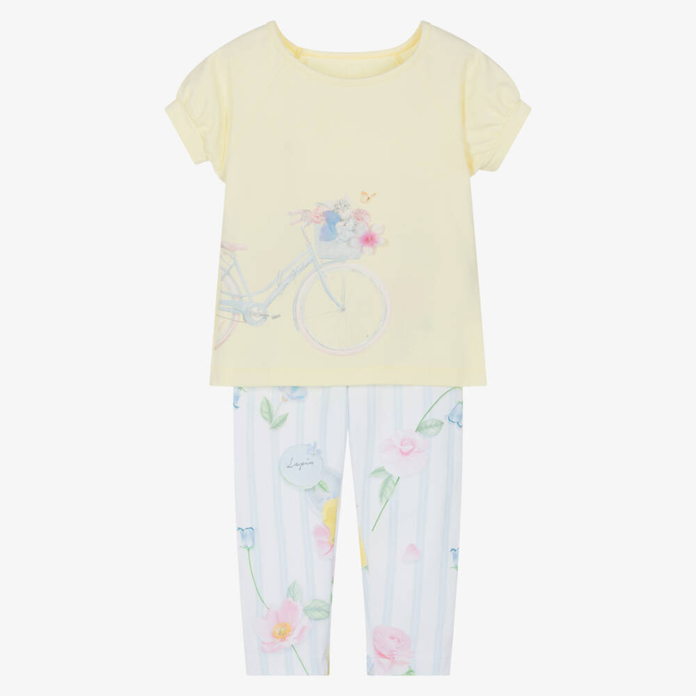 Lapin House-طقم بناتي بنقشة الأزهار بألوان الشمس والسماء | Childrensalon Outlet