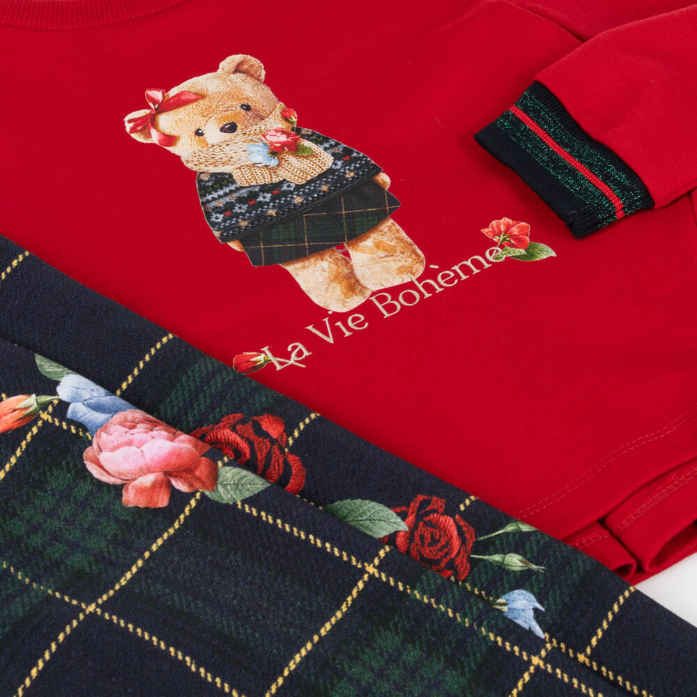 Lapin House-Girls Tartan Bear Outfit Set | Childrensalon Outlet