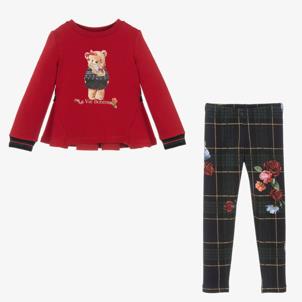 Lapin House-Girls Tartan Bear Outfit Set | Childrensalon Outlet